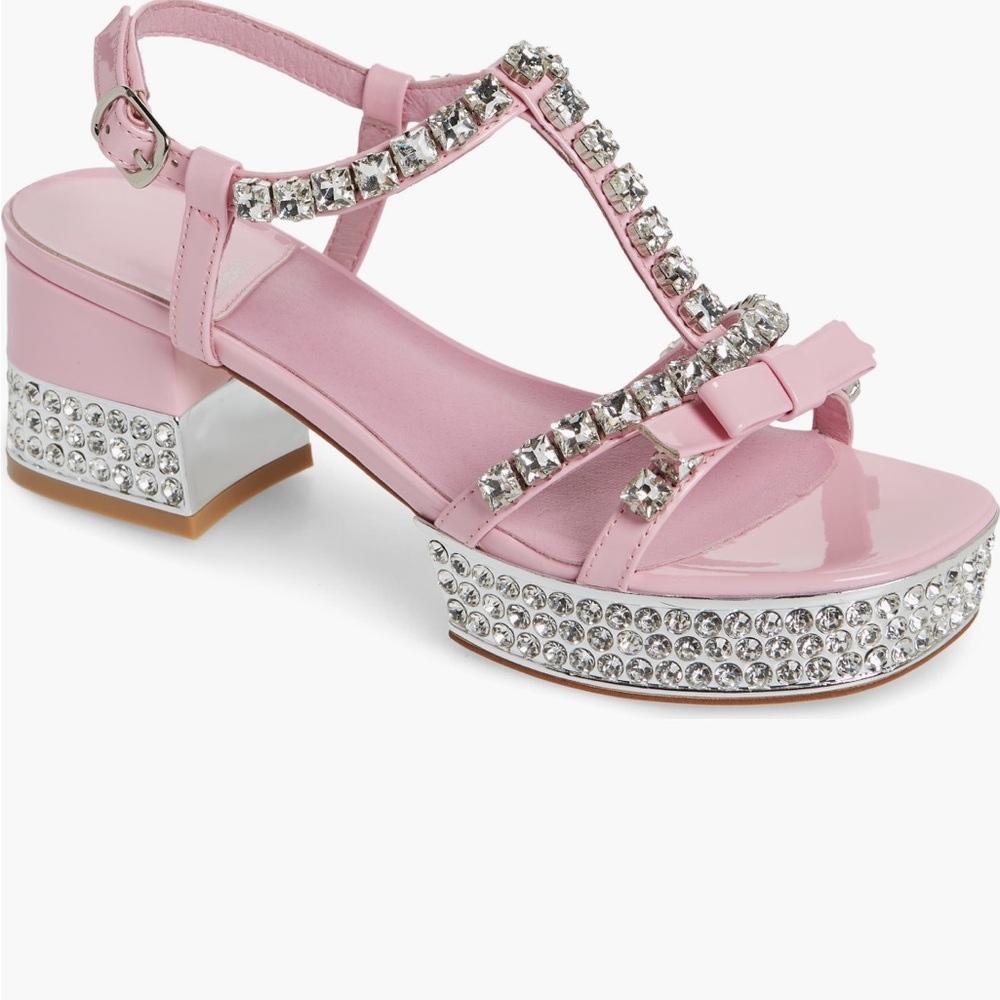 Jeffrey Campbell Riche Crystal Embellished Sandal in Pink